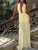 Thrive Elegant Dress for Women – 2025 Sleeveless Backless Midi Dress